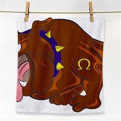 Bulldog Cartoon Angry Dog Face Towel by Nexatart