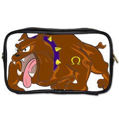 Bulldog Cartoon Angry Dog Toiletries Bags by Nexatart