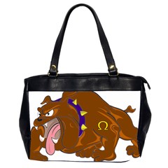 Bulldog Cartoon Angry Dog Office Handbags (2 Sides)  by Nexatart