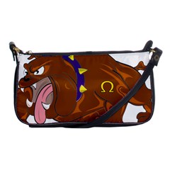 Bulldog Cartoon Angry Dog Shoulder Clutch Bags by Nexatart