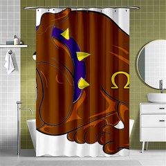 Bulldog Cartoon Angry Dog Shower Curtain 48  X 72  (small)  by Nexatart