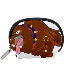 Bulldog Cartoon Angry Dog Accessory Pouches (small)  by Nexatart