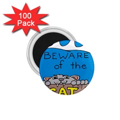 Cat Print Paw Pet Animal Claws 1 75  Magnets (100 Pack)  by Nexatart