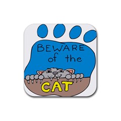 Cat Print Paw Pet Animal Claws Rubber Coaster (square)  by Nexatart