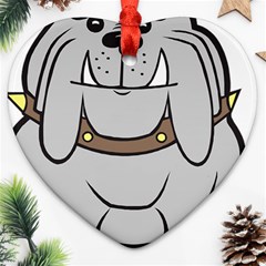 Gray Happy Dog Bulldog Pet Collar Ornament (heart) by Nexatart