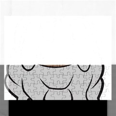 Gray Happy Dog Bulldog Pet Collar Rectangular Jigsaw Puzzl