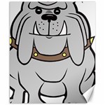 Gray Happy Dog Bulldog Pet Collar Canvas 8  x 10  8.15 x9.66  Canvas - 1