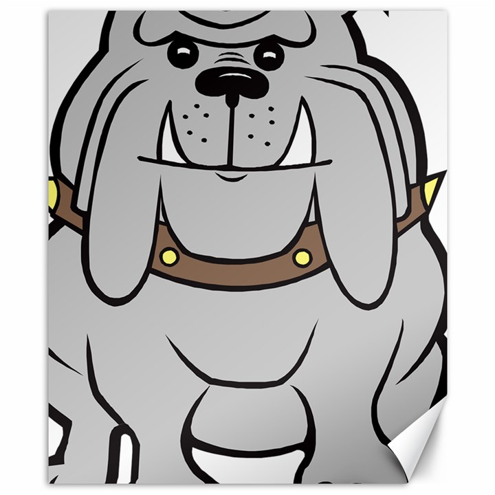 Gray Happy Dog Bulldog Pet Collar Canvas 8  x 10 