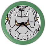 Gray Happy Dog Bulldog Pet Collar Color Wall Clocks Front