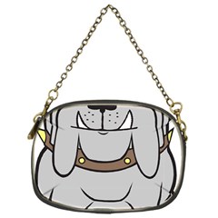 Gray Happy Dog Bulldog Pet Collar Chain Purses (one Side)  by Nexatart