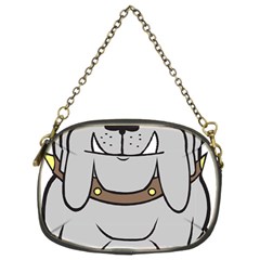 Gray Happy Dog Bulldog Pet Collar Chain Purses (Two Sides) 