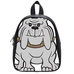 Gray Happy Dog Bulldog Pet Collar School Bag (Small)