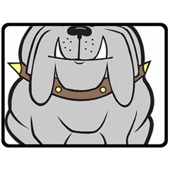 Gray Happy Dog Bulldog Pet Collar Fleece Blanket (large)  by Nexatart