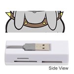 Gray Happy Dog Bulldog Pet Collar Memory Card Reader (Stick)  Front