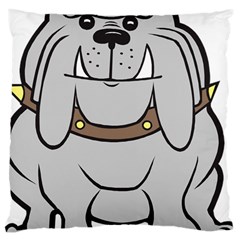 Gray Happy Dog Bulldog Pet Collar Large Cushion Case (One Side)