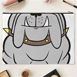 Gray Happy Dog Bulldog Pet Collar Cosmetic Bag (XXXL)  Back