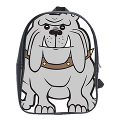 Gray Happy Dog Bulldog Pet Collar School Bag (XL)