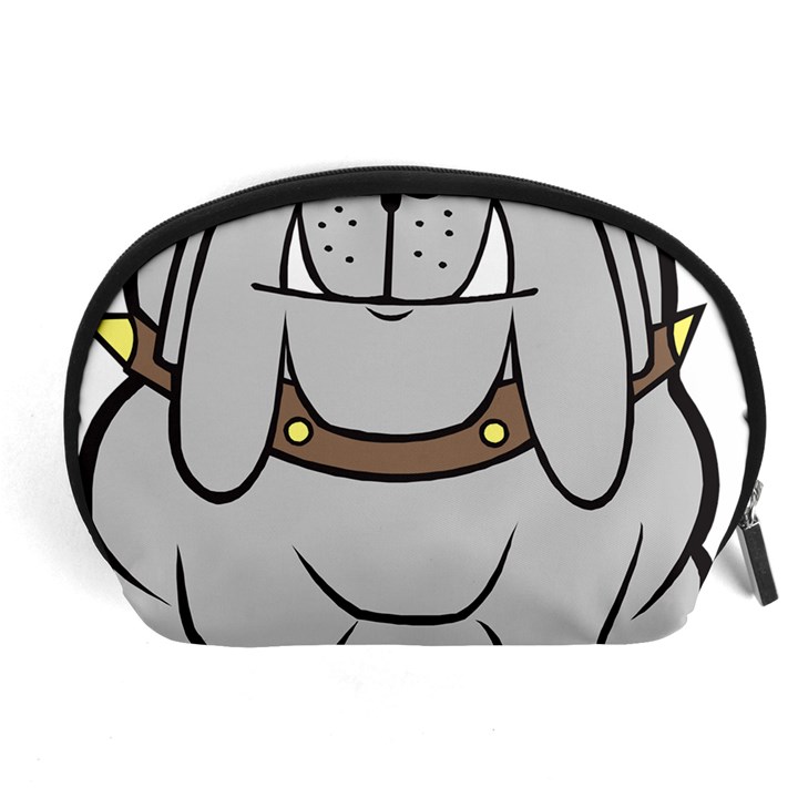 Gray Happy Dog Bulldog Pet Collar Accessory Pouches (Large) 