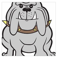 Gray Happy Dog Bulldog Pet Collar Large Satin Scarf (Square)