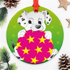 Dalmatians Dog Puppy Animal Pet Ornament (round) by Nexatart