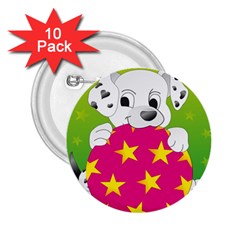 Dalmatians Dog Puppy Animal Pet 2 25  Buttons (10 Pack)  by Nexatart