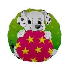 Dalmatians Dog Puppy Animal Pet Standard 15  Premium Round Cushions by Nexatart