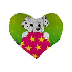 Dalmatians Dog Puppy Animal Pet Standard 16  Premium Heart Shape Cushions by Nexatart