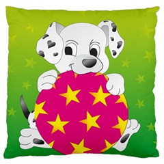 Dalmatians Dog Puppy Animal Pet Large Flano Cushion Case (two Sides) by Nexatart