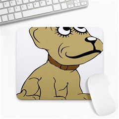 Dog Cute Sitting Puppy Pet Large Mousepads by Nexatart