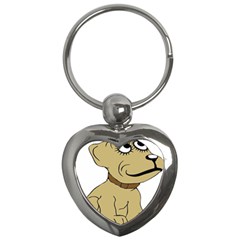 Dog Cute Sitting Puppy Pet Key Chains (heart) 