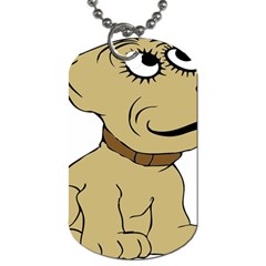 Dog Cute Sitting Puppy Pet Dog Tag (one Side) by Nexatart