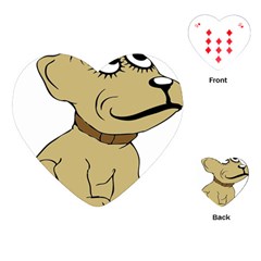 Dog Cute Sitting Puppy Pet Playing Cards (heart) 