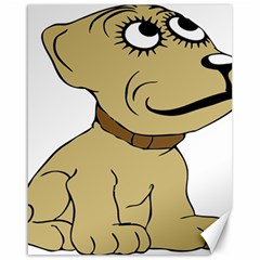 Dog Cute Sitting Puppy Pet Canvas 16  X 20   by Nexatart