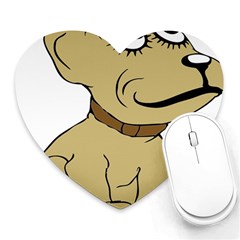 Dog Cute Sitting Puppy Pet Heart Mousepads by Nexatart