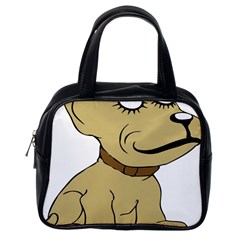 Dog Cute Sitting Puppy Pet Classic Handbags (one Side) by Nexatart