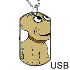 Dog Cute Sitting Puppy Pet Dog Tag Usb Flash (two Sides) by Nexatart