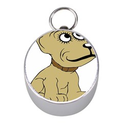 Dog Cute Sitting Puppy Pet Mini Silver Compasses by Nexatart