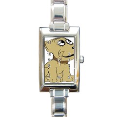 Dog Cute Sitting Puppy Pet Rectangle Italian Charm Watch by Nexatart