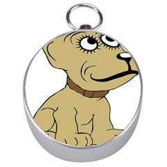 Dog Cute Sitting Puppy Pet Silver Compasses by Nexatart