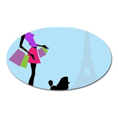 Woman Girl Lady Female Young Oval Magnet by Nexatart