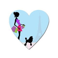 Woman Girl Lady Female Young Heart Magnet by Nexatart