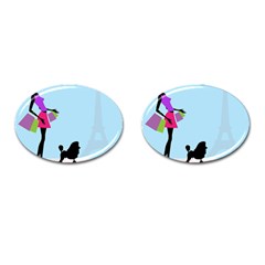 Woman Girl Lady Female Young Cufflinks (oval) by Nexatart