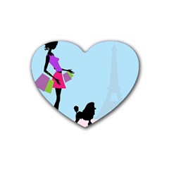 Woman Girl Lady Female Young Rubber Coaster (heart)  by Nexatart