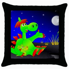 Dragon Grisu Mythical Creatures Throw Pillow Case (black) by Nexatart