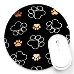 Dog Pawprint Tracks Background Pet Round Mousepads Front