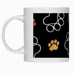 Dog Pawprint Tracks Background Pet White Mugs by Nexatart