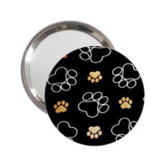 Dog Pawprint Tracks Background Pet 2 25  Handbag Mirrors by Nexatart