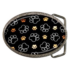 Dog Pawprint Tracks Background Pet Belt Buckles