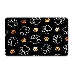 Dog Pawprint Tracks Background Pet Magnet (rectangular) by Nexatart