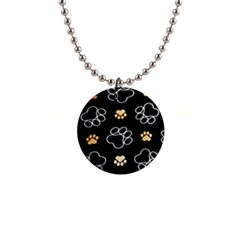 Dog Pawprint Tracks Background Pet Button Necklaces by Nexatart